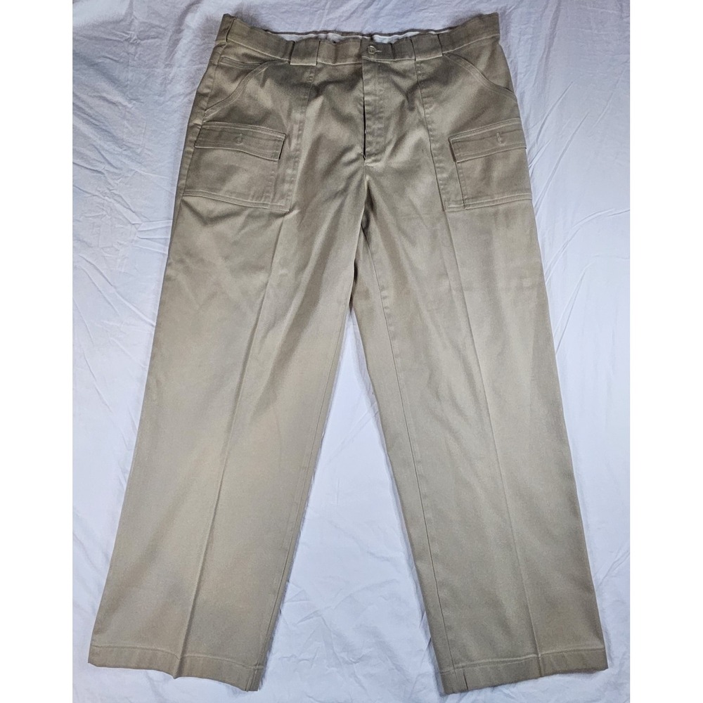 Sportif USA Men's Cargo Utility Pants Size 40 Khaki Tan Cotton Blend Hiking Work